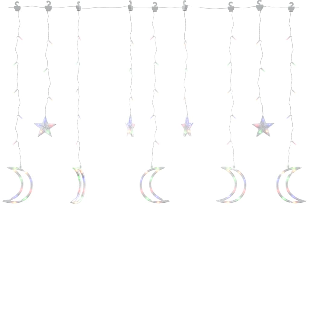 Luci Fatate Stella e Luna con Telecomando 138 LED Colorate
