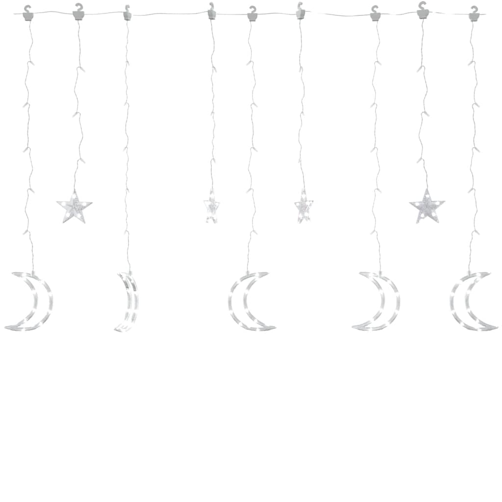 Luci Fatate Stella e Luna con Telecomando 345 LED Bianco Freddo