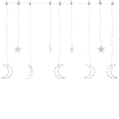 Luci Fatate Stella e Luna con Telecomando 345 LED Bianco Freddo
