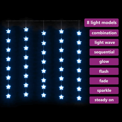 Luci Fatate a Stella a LED 200 LED Blu 8 Funzioni