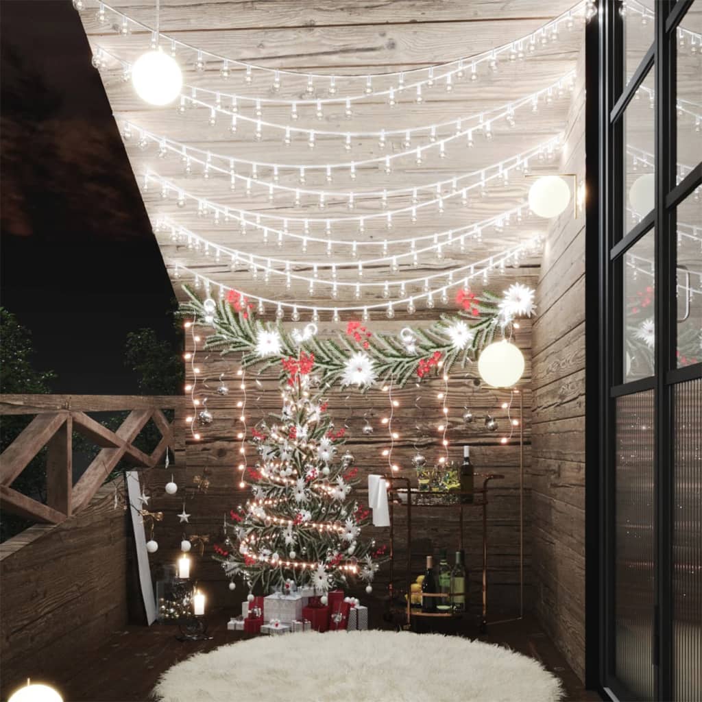 Filo di Luci Sferiche 40 m 400 LED Bianco Freddo 8 Funzioni