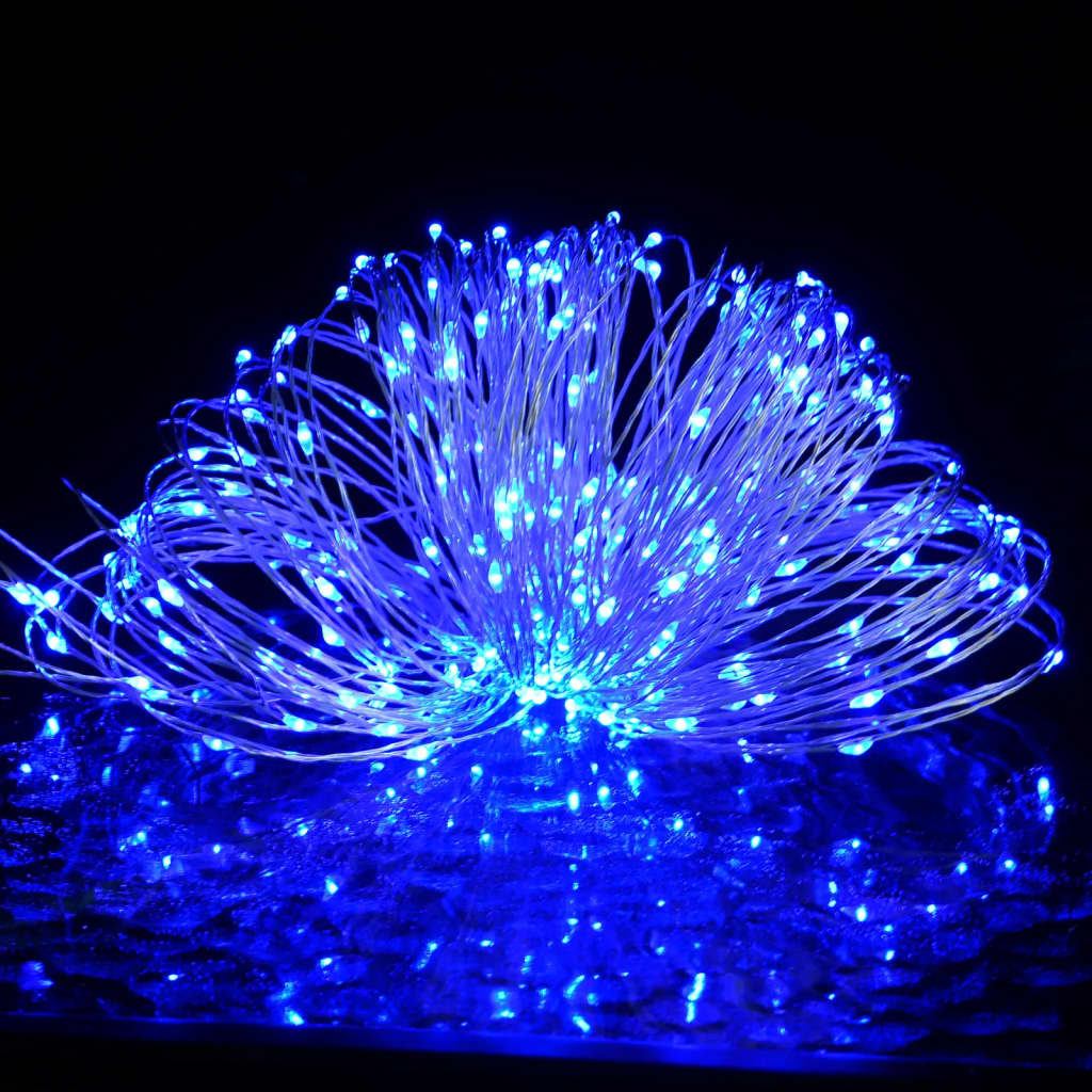 Filo di Micro Luci Fatate Sferiche 40m 400 LED Blu 8 Funzioni