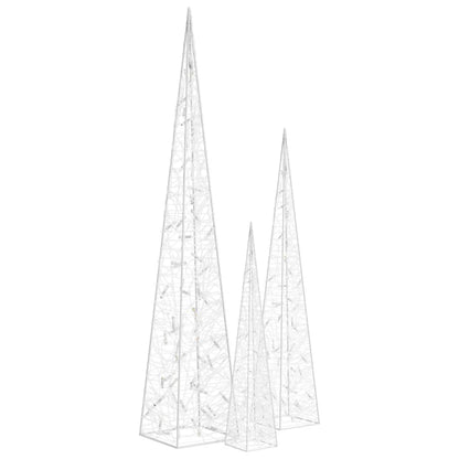 Set Coni di Luce LED Acrilico Decorativo Blu 60/90/120 cm