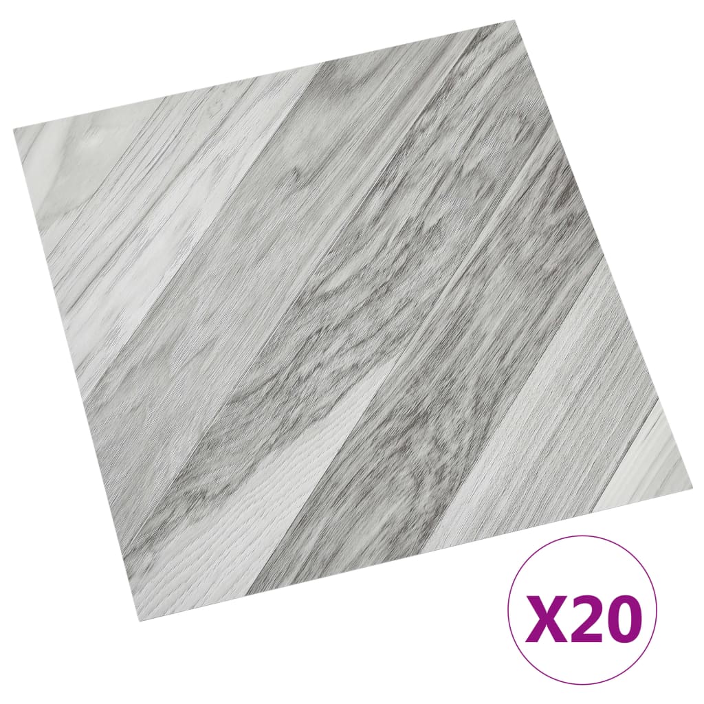 Listoni Pavimenti Adesivi 20 pz in PVC 1,86 m² Grigi a Strisce