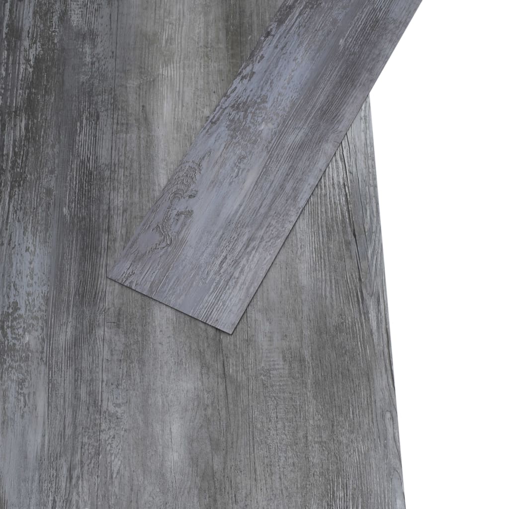 Listoni Autoadesivi in PVC 5,21 m² 2 mm Grigio Lucido