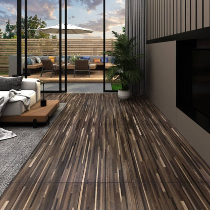 Listoni Autoadesivi in PVC 5,21 m² 2 mm Marrone a Strisce