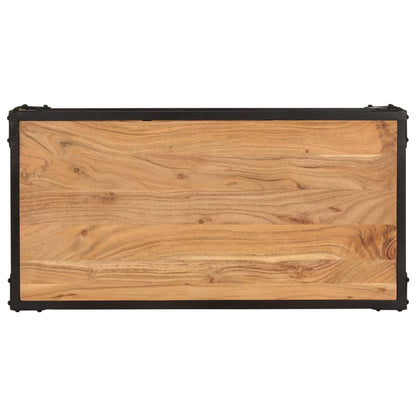 Tavolino da Salotto 90x45x35 cm in Legno Massello di Acacia