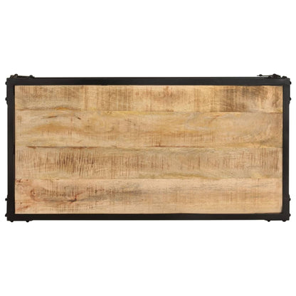 Tavolino da Salotto 90x45x35 cm Legno Massello di Mango Grezzo