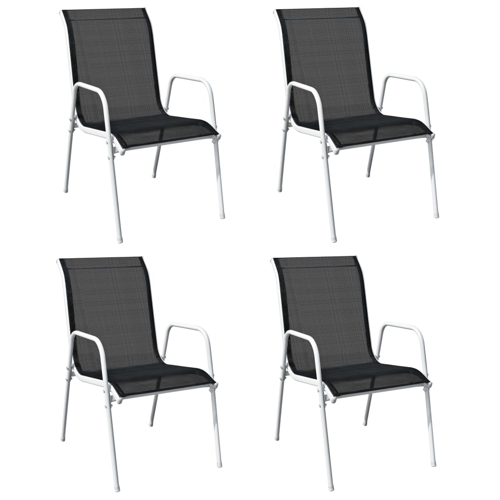 Set da Pranzo da Giardino 5 pz in Acciaio Nero