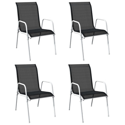 Set da Pranzo da Giardino 5 pz in Acciaio Nero
