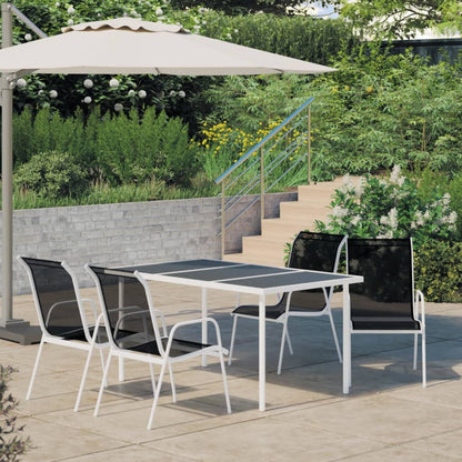 Set da Pranzo da Giardino 5 pz in Acciaio Nero