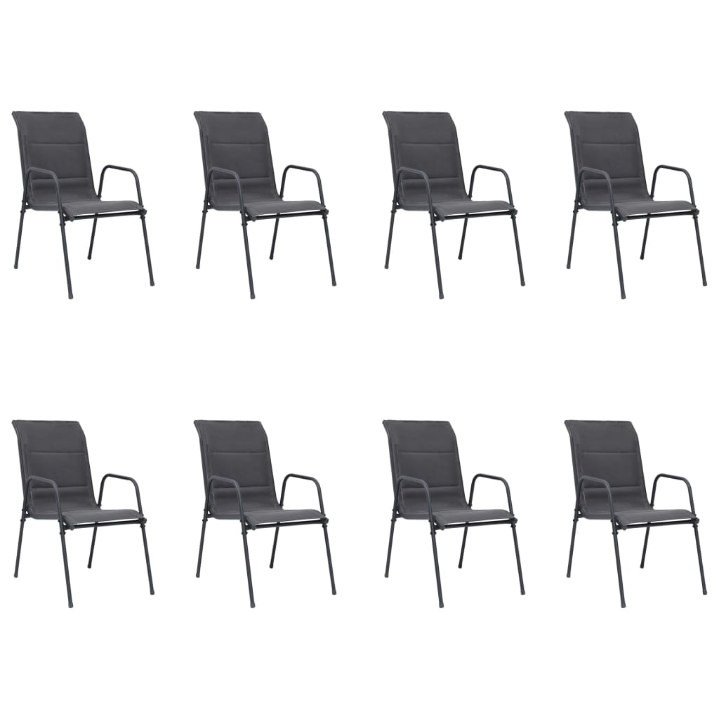 Set da Pranzo per Giardino 9 pz in Acciaio Antracite