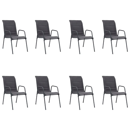 Set da Pranzo per Giardino 9 pz in Acciaio Antracite