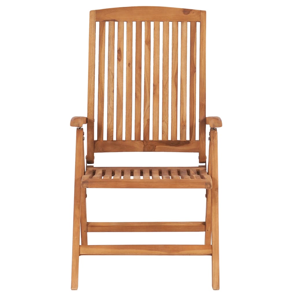 Sedie Reclinabili da Giardino con Cuscini 8 pz Massello di Teak