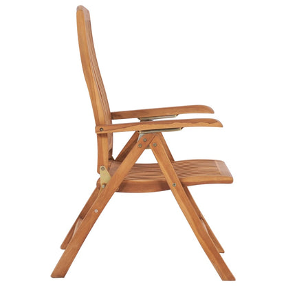 Sedie Reclinabili da Giardino con Cuscini 8 pz Massello di Teak