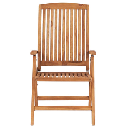 Sedie Reclinabili da Giardino con Cuscini 8 pz Massello di Teak