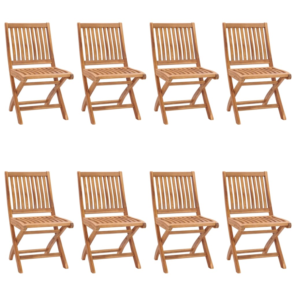 Sedie da Giardino Pieghevoli con Cuscini 6 pz Massello di Teak