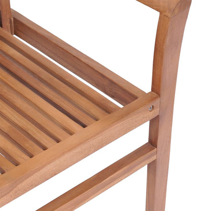 Sedie da Pranzo Impilabili 6 pz con Cuscini in Massello di Teak