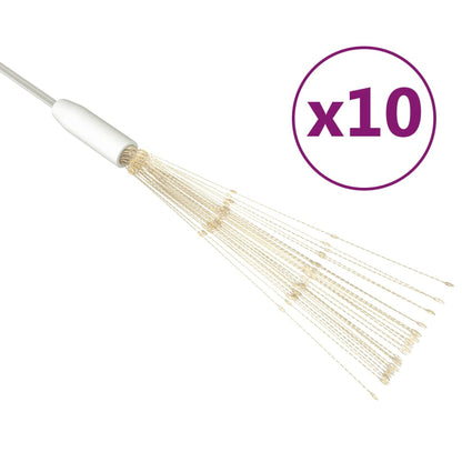 Luci di Natale Fuochi Artificio 10pz Bianco Caldo 10cm 1400 LED