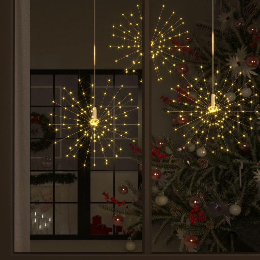 Luci di Natale Fuochi Artificio 10pz Bianco Caldo 10cm 1400 LED