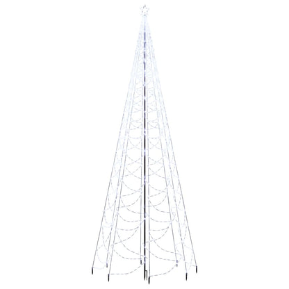Albero di Natale con Palo in Metallo 500 LED Bianco Freddo 5 m