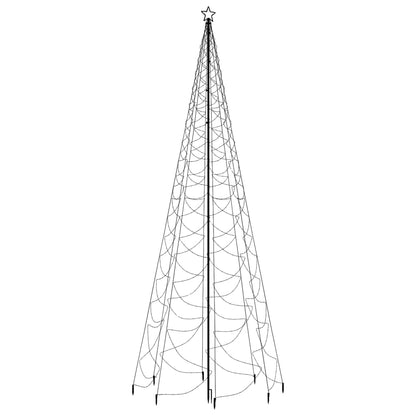 Albero di Natale con Palo in Metallo 500 LED Bianco Freddo 5 m
