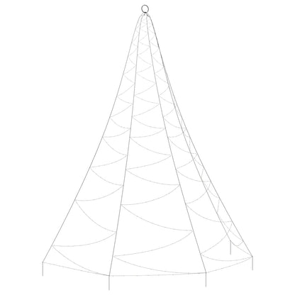 Albero da Parete con Gancio Metallico 720 LED Bianco Caldo 5 m