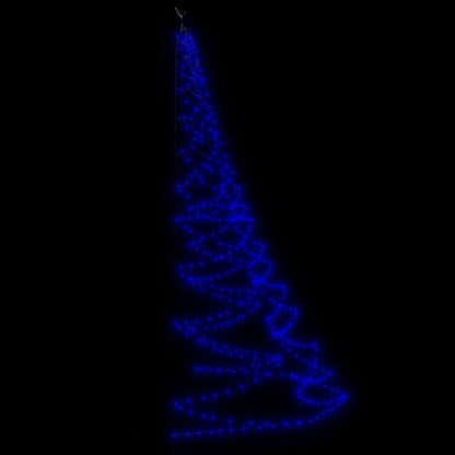 Albero da Parete con Gancio Metallico 720 LED Blu 5 m