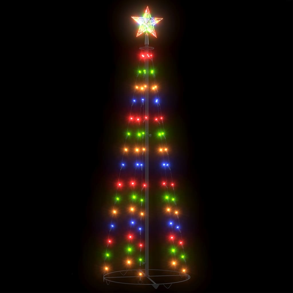 Albero di Natale a Cono con 84 LED Colorato 50x150 cm