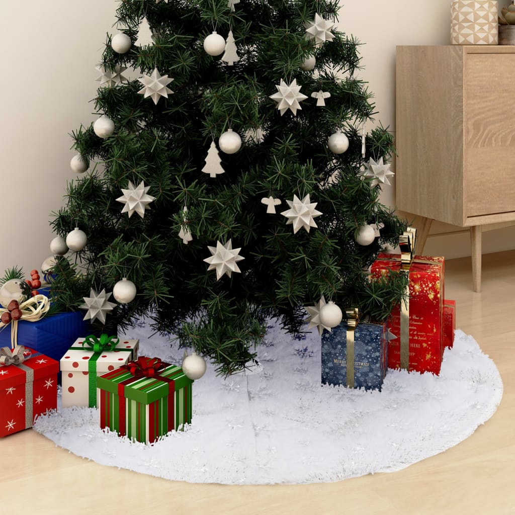 Gonna per Albero di Natale Bianca 150 cm in Pelliccia Sintetica