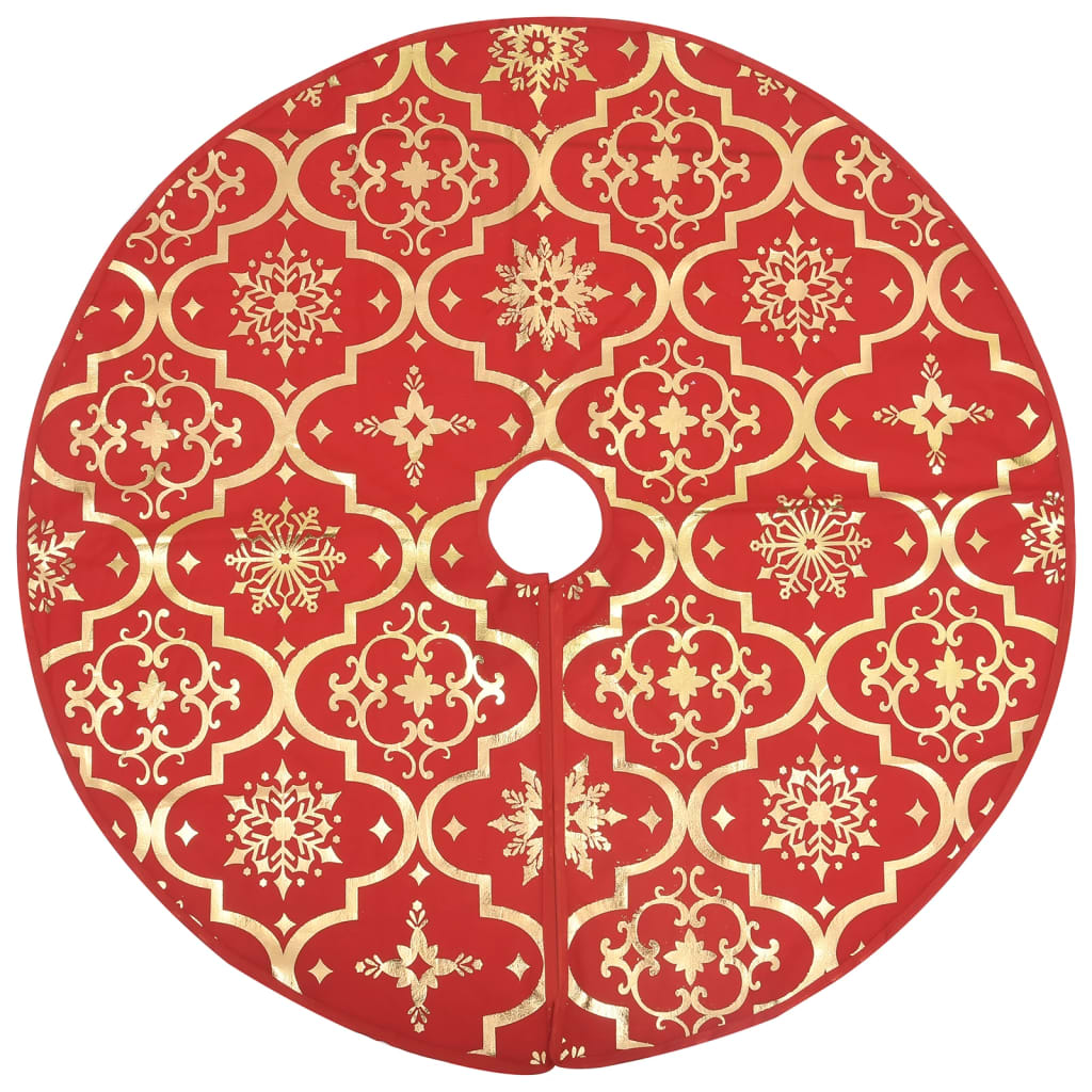 Gonna Albero Natale Raffinata con Calza Rosso Tessuto 150 cm