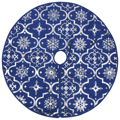 Gonna Albero Natale Raffinata con Calza Blu in Tessuto 90 cm