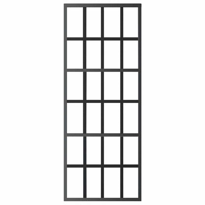 Porta Scorrevole in Vetro ESG e Alluminio 76x205 cm Nera
