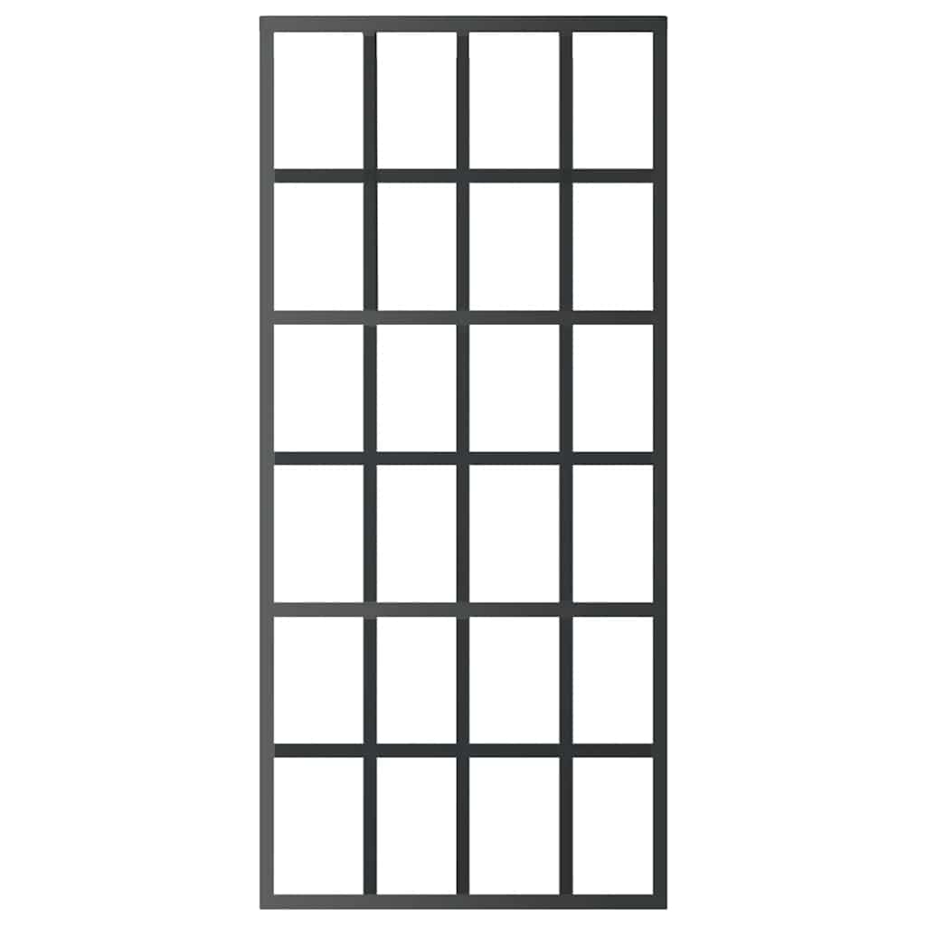 Porta Scorrevole in Vetro ESG e Alluminio 90x205 cm Nera