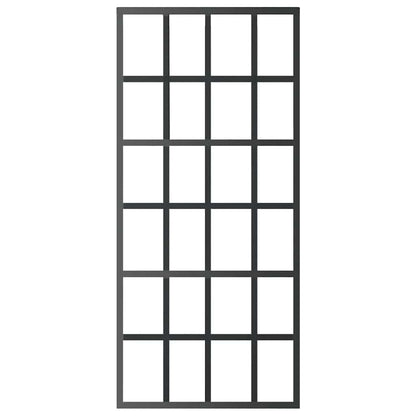 Porta Scorrevole in Vetro ESG e Alluminio 90x205 cm Nera