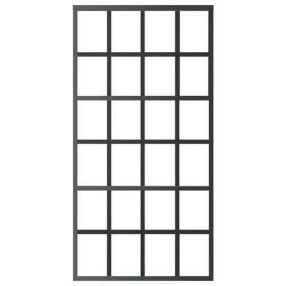 Porta Scorrevole in Vetro ESG e Alluminio 102x205 cm Nera