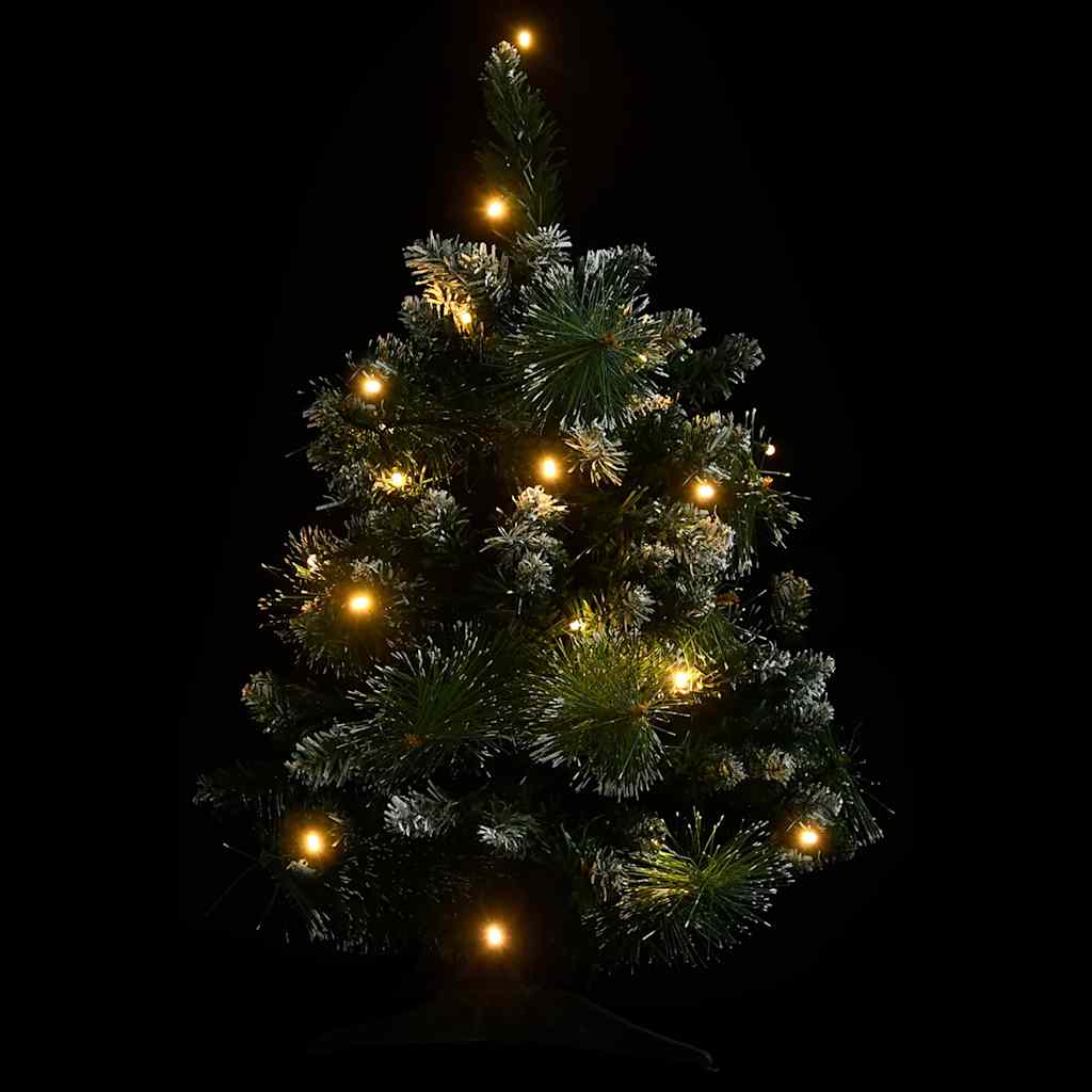 Albero di Natale Preilluminato con Palline Verde 60 cm