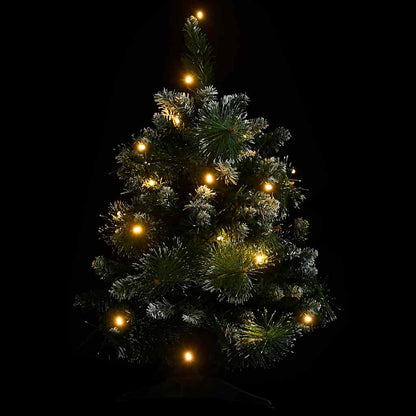 Albero di Natale Preilluminato con Palline Verde 60 cm