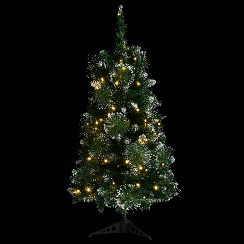Albero di Natale Preilluminato con Supporto Verde 90 cm in PVC