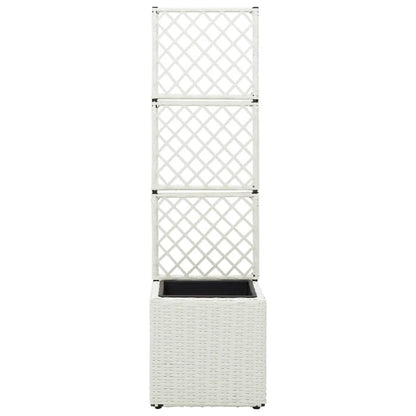 Letto Rialzato Traliccio 1 Vaso 30x30x107cm Polyrattan Bianco