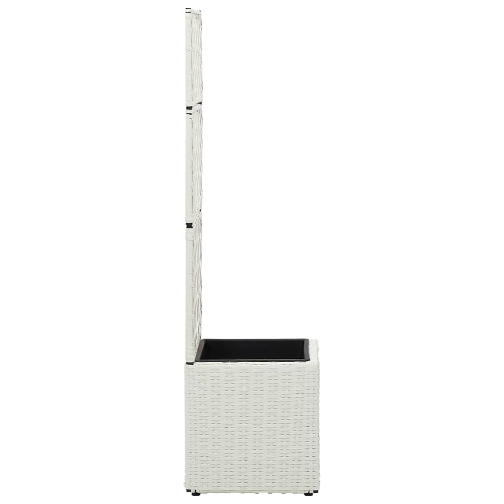 Letto Rialzato Traliccio 1 Vaso 30x30x107cm Polyrattan Bianco
