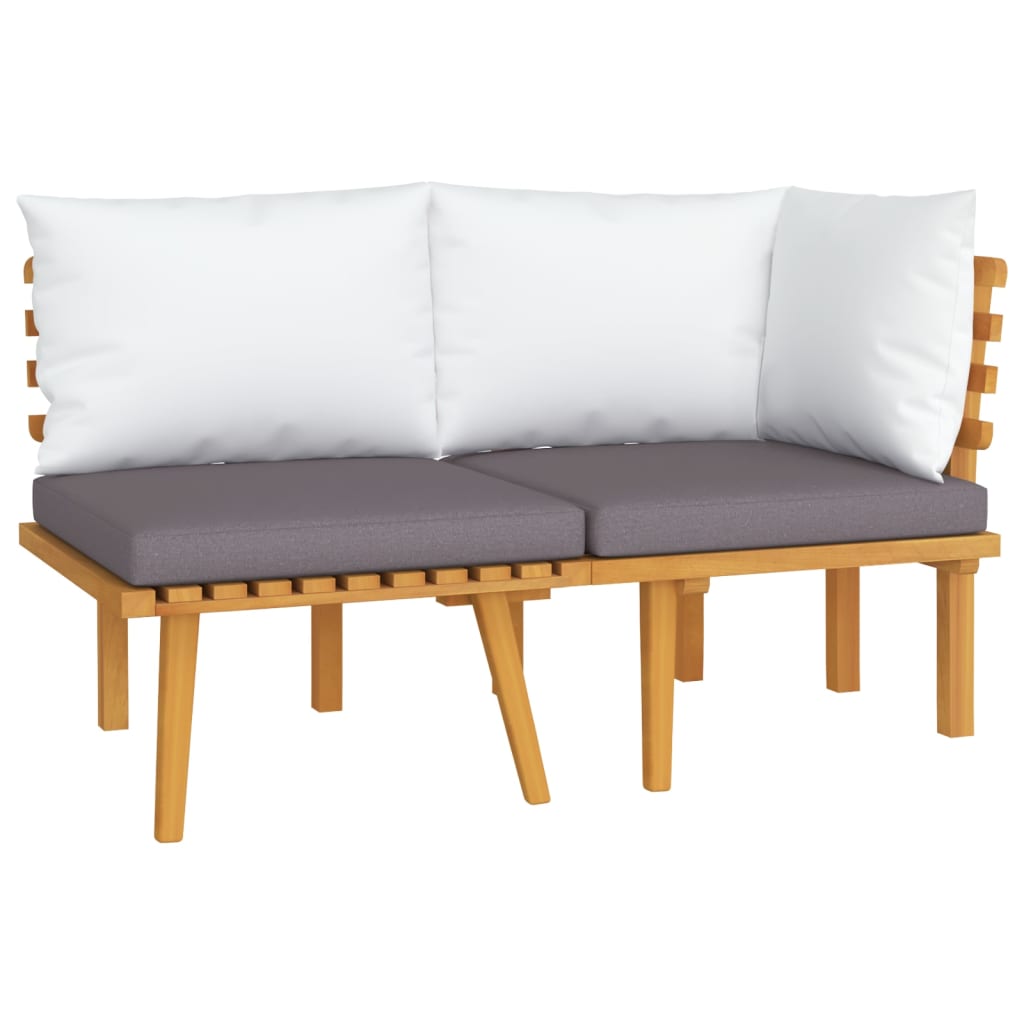 Set Divani da Giardino 2 pz con Cuscini in Massello di Acacia
