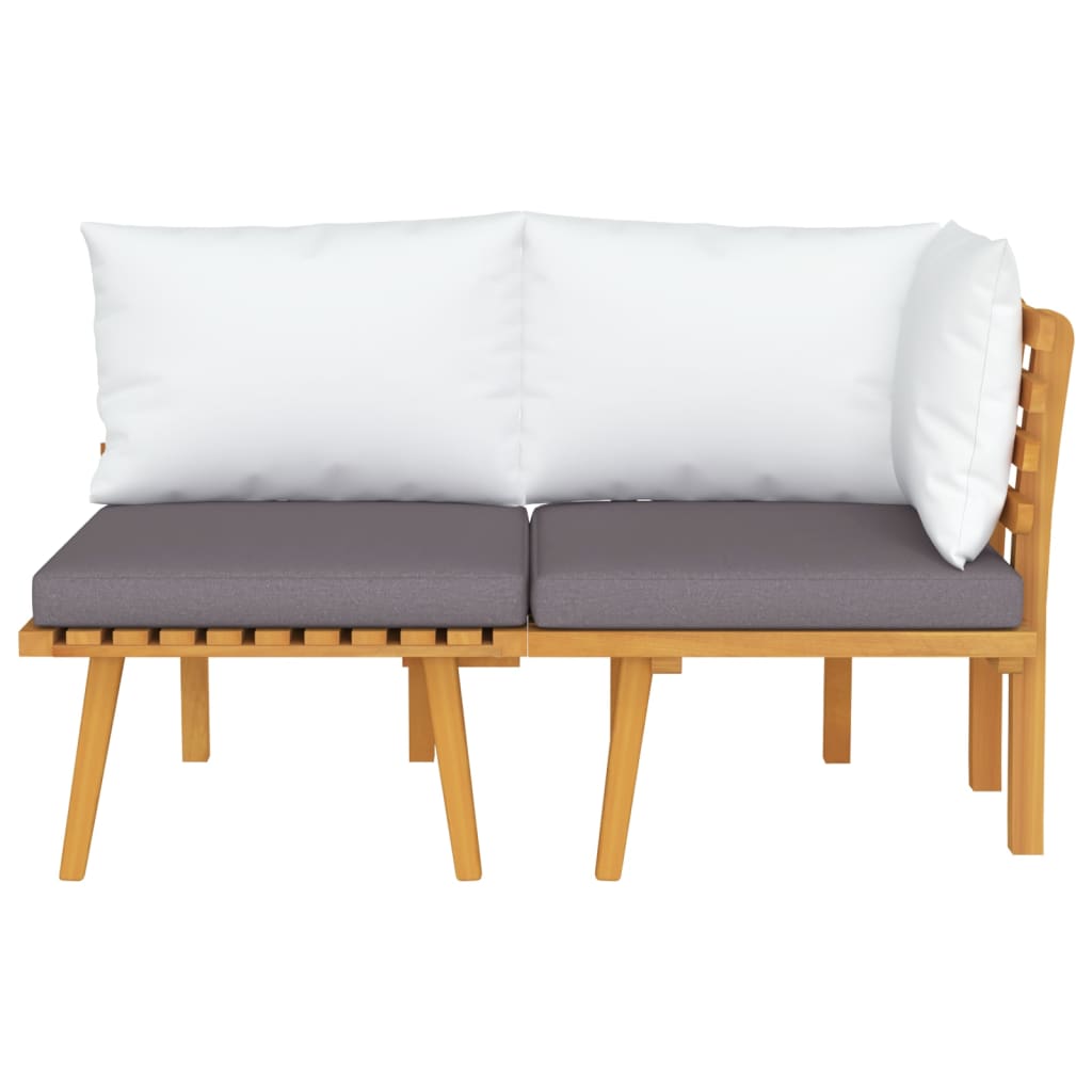 Set Divani da Giardino 2 pz con Cuscini in Massello di Acacia