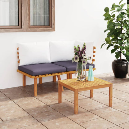 Set Divani da Giardino 2 pz con Cuscini in Massello di Acacia