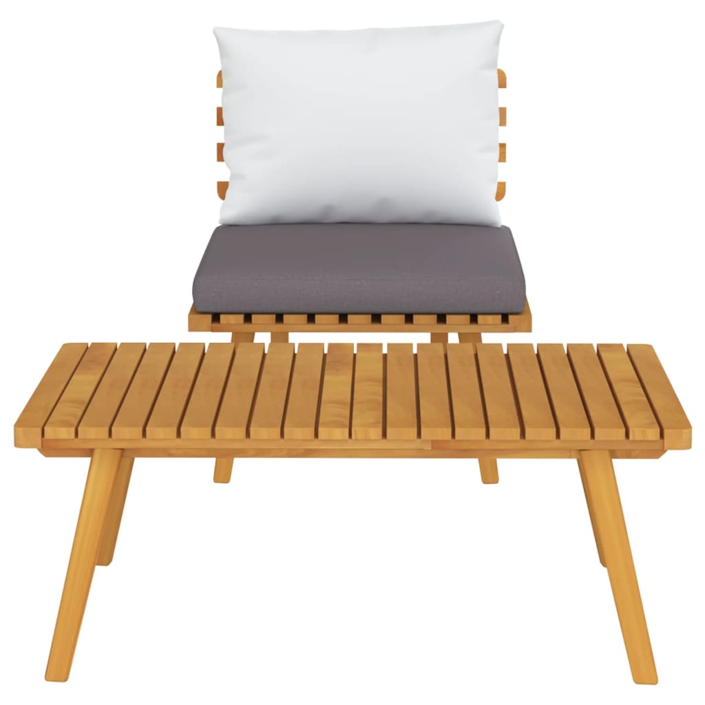 Set Divani da Giardino 2 pz con Cuscini in Massello di Acacia