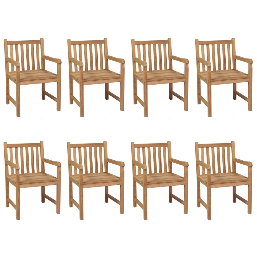 Sedie da Giardino 8 pz con Cuscini Antracite Massello di Teak