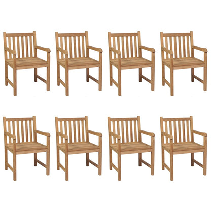 Sedie da Giardino 8 pz con Cuscini Beige in Massello di Teak