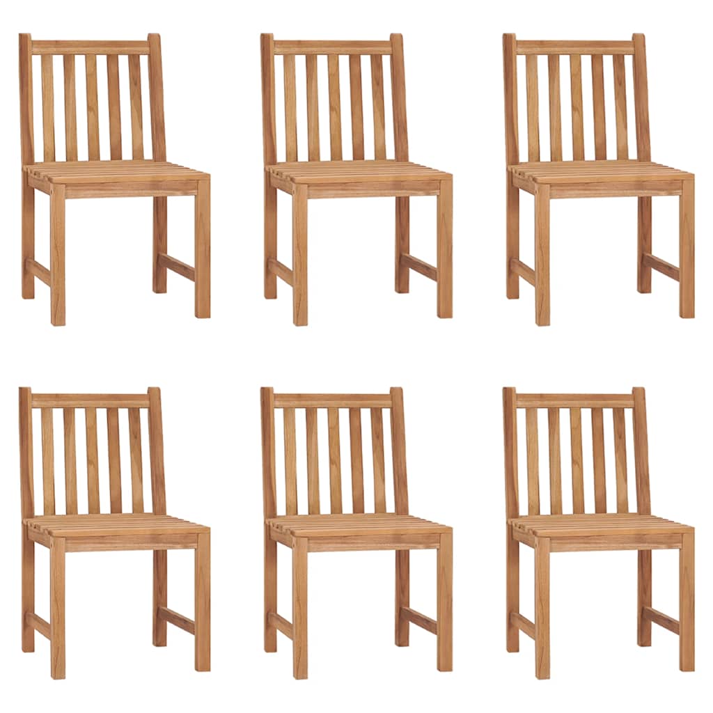 Sedie da Giardino 6 pz con Cuscini in Legno Massello di Teak