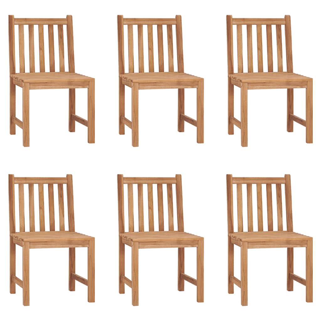 Sedie da Giardino 6 pz con Cuscini in Legno Massello di Teak