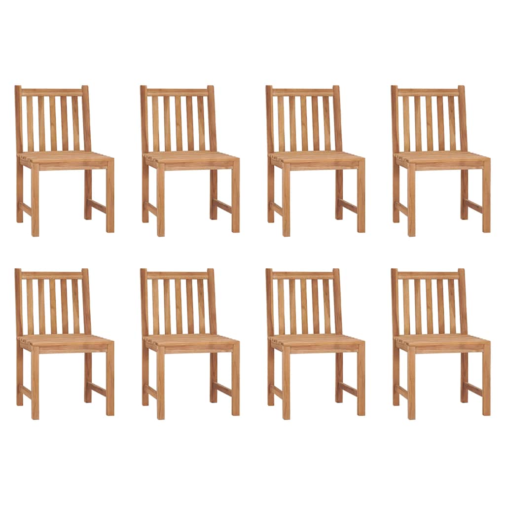 Sedie da Giardino con Cuscini 8 pz in Legno Massello di Teak
